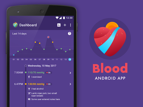 Blood app UI design for Android