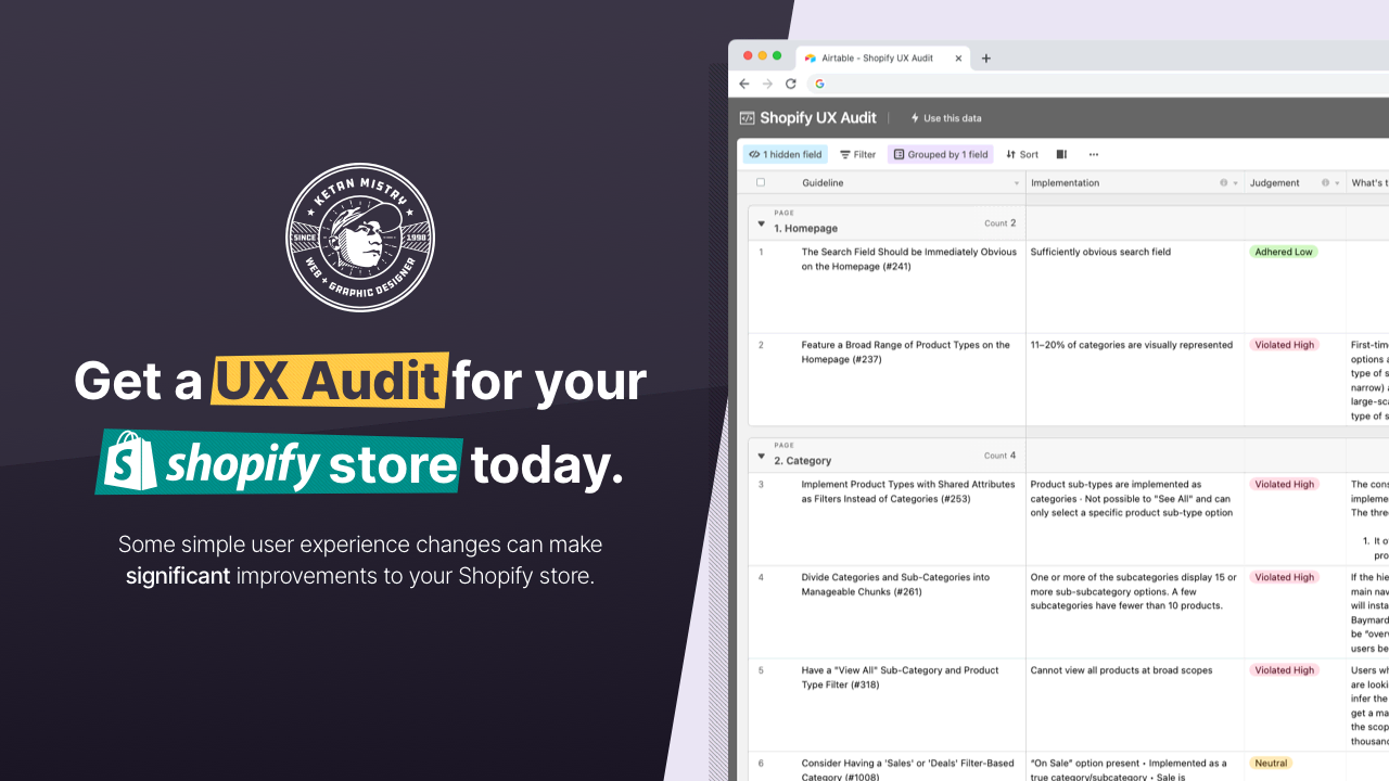 Get a website audit for your Shopify store